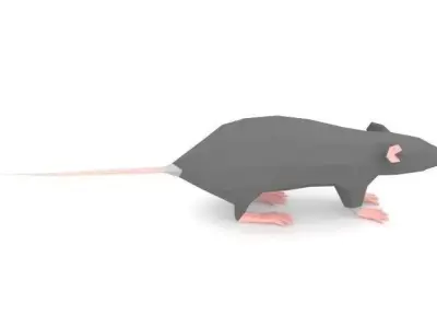 Mouse Cartoon Low Poly Low-poly 3D model
