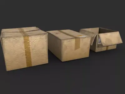 Cardboard boxes Low-poly 3D model buy
