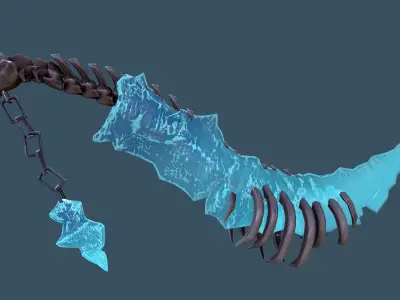  Frosted Sword - Game Ready -  Low-poly 3D model