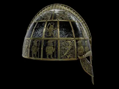 Vendel period Viking Helmet  Low-poly 3D model