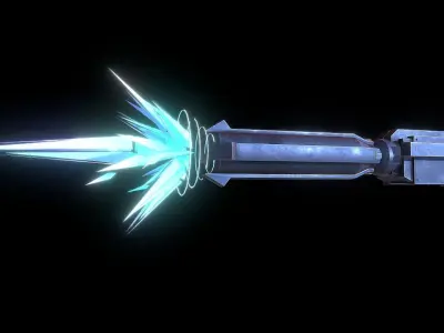 Rock Cannon Low-poly 3D model