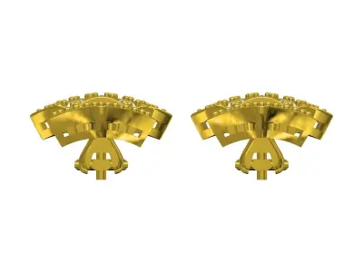 Antique Art Deco Diamond Earring 3D print model purchase