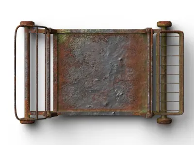 Rusted Industrial Trolly 1 Low-poly 3D model