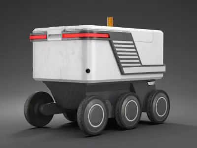 Delivery Courier Robot Low Poly PBR Low-poly 3D model
