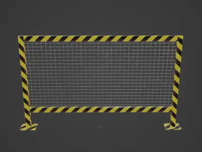 Road Barricade C 01 Low-poly 3D model
