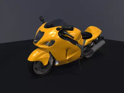 Suzuki Hayabusa GSX1300R Super Bike Low-poly 3D model