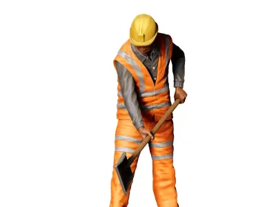 N3 Railway Track Worker with Shovel 3D print model