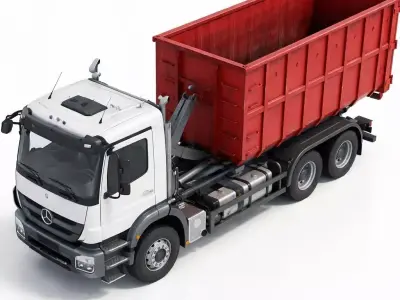 Heavy Duty Hook Lift Roll Off Truck 3D model