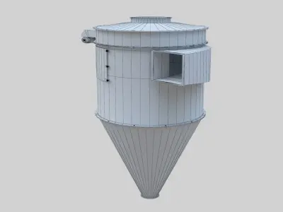 Dust Cyclone - Wheat Grain Flour Milling Machine Low-poly 3D model