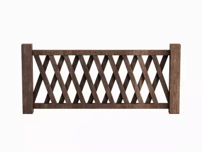 Wooden Fence B 03 Low-poly 3D model