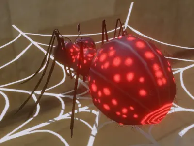 spider Low-poly 3D model 2