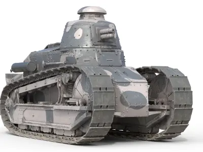 Renault FT17 Light Tank Low-poly 3D model
