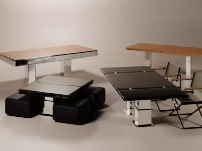 Modern Yacht Furniture Set 3D model