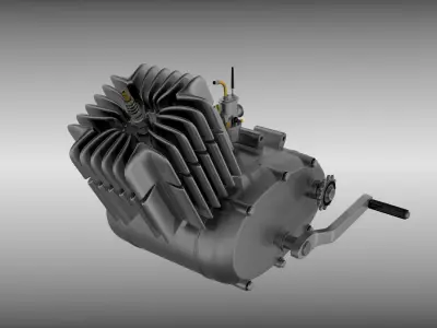 Two stroke moped engine 3D model