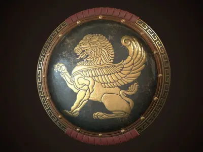 Hoplite Shield Gryphon Low-poly 3D model