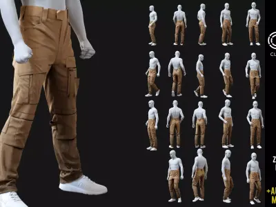UF PROGen 2 Combat pants Tactical Pants 6 pose type  3D Model Pack