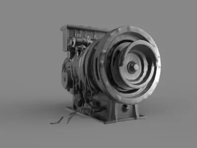 Jet Engine Turbine 3D Model 3D print model