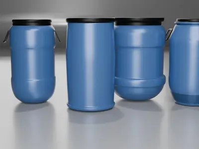 Realistic Pakistani Water Drums Pack  3d Model Low-poly 3D model