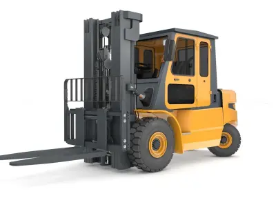 Forklift Animated with Cabinet 3D model