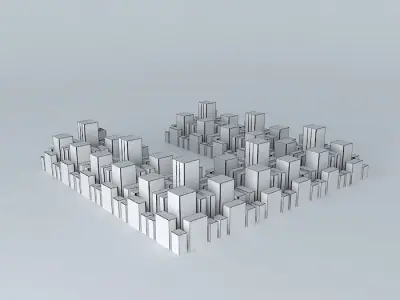 Cityscape 4 letter n made of bricks 3D model
