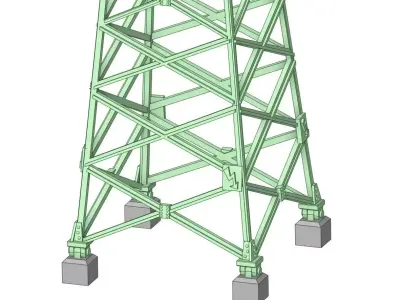 Transmision tower 3x110kV mod3 1-120 resin 3D print model