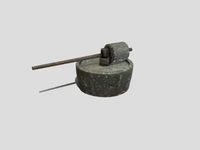 Medieval Olive Press Low-poly 3D model