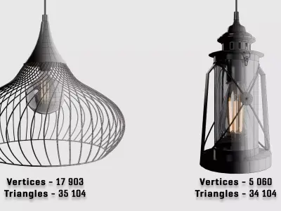 Modern Pendant Light Collection 3D model purchase
