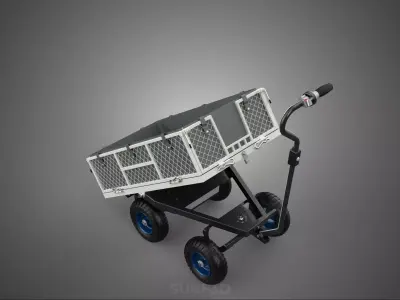 ELECTRIC POWERED TIPPING TIPPER BED UTILITY CART TROLLEY WAGON 4 3D model
