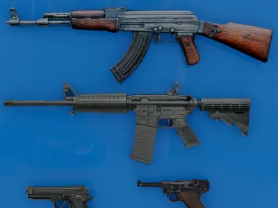 SEMI REALISTIC GUN PACK Free low-poly 3D model