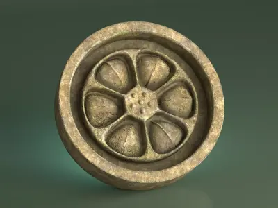 Korean Traditional roof tile lotus Sumaksae PBR 4K Low-poly 3D model purchase