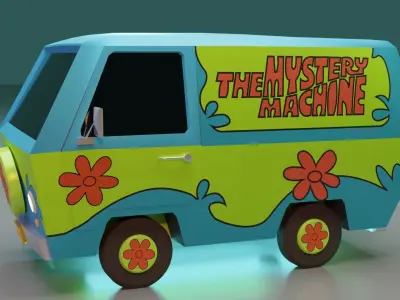 The Mystery Machine - Scooby-Doo Van Low-poly 3D model