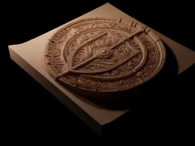 Shield CNC 3d Print High Relief Sand Casting 3D print model