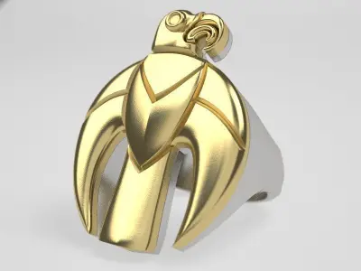 Scythian golden eagle  ring and pendant  3D print model