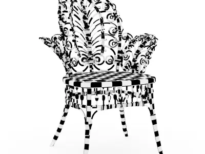  Victorian Wicker Chair Parlor C 1890 3D model