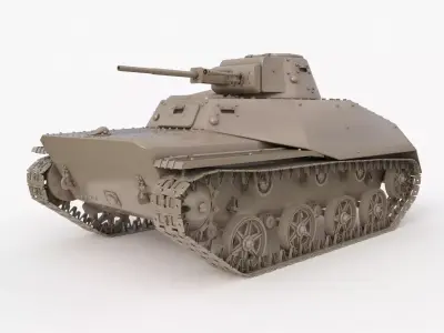 Tank T 40 Clay VRay 3D model