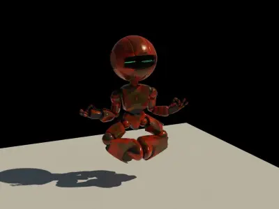 Robot with eyes Low-poly 3D model get
