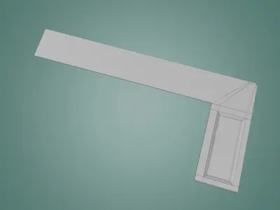 Right angle steel ruler 3D model