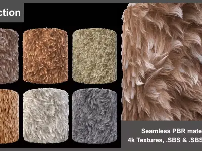 Fur Substance Material collection and  Texture