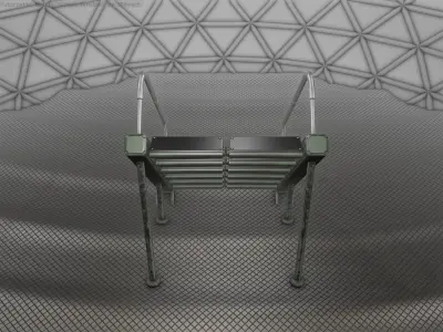 Sci-Fi Stairs - 20 - Green Version Low-poly 3D model