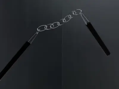 Nunchucks pair of chains hanging from wall Free low-poly 3D model
