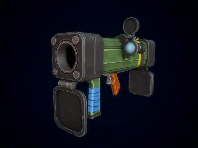 Stylized Rocket Launcher Low-poly 3D model buy