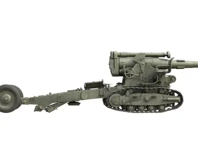 Russian B4 Howitzer 203mm M1931 Low-poly 3D model