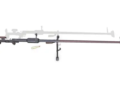 PTDR 41 Anti tank Rifle Low-poly PBR Low-poly 3D model