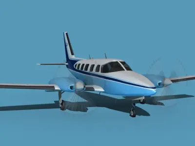 Piper PA-31-350 Navajo Chieftain V15 3D model