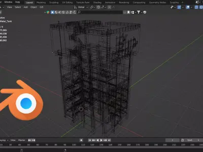 Raiwind Markaz Western Water Tank 3D model
