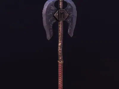 Stylize-Axe 2 sword Low-poly 3D model