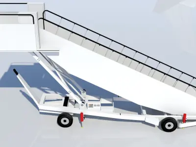 Towable Passenger Aircraft Stair Airport Low Poly  Low-poly 3D model