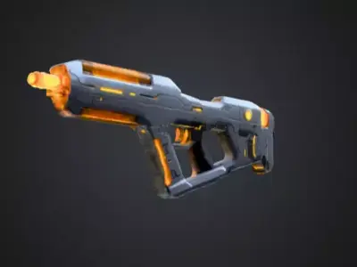 Futuristic Blaster Plasma Gun Low-poly 3D model