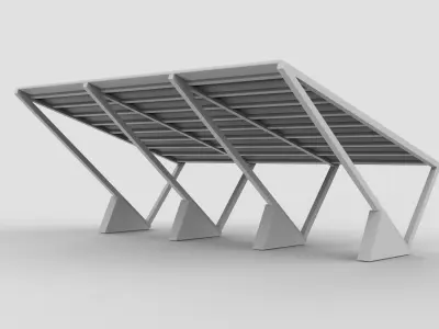 Carport Car Metall 04  3D model