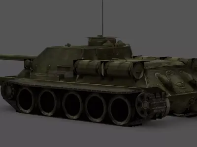SU-100 Tank Destroyer Low-poly 3D model by mustafamohmmed216